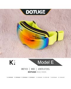 Kids Snow Goggles with Large Spherical Lens, Double-Layer Anti-Fog HD Lens, UV400 Protection, Adjustable Elastic Strap, Ideal for Skiing, Snowboarding & Winter Outdoor Sports (A)