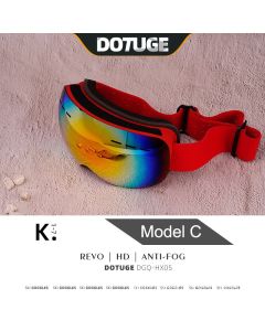 Kids Snow Goggles with Large Spherical Lens, Double-Layer Anti-Fog HD Lens, UV400 Protection, Adjustable Elastic Strap, Ideal for Skiing, Snowboarding & Winter Outdoor Sports (D)