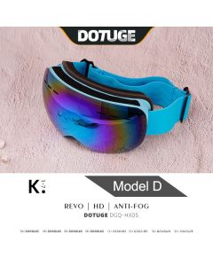 Kids Snow Goggles with Large Spherical Lens, Double-Layer Anti-Fog HD Lens, UV400 Protection, Adjustable Elastic Strap, Ideal for Skiing, Snowboarding & Winter Outdoor Sports (E)