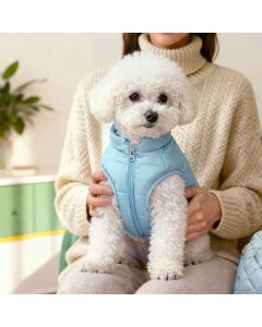 Winter Warm Quilted Vest for Small Pets – Water-Resistant, Fleece-Lined, Easy-On Design with Leash Hole for Indoor and Outdoor Use (XS, Beige)