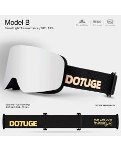 DOTUGE DGZ-Z19XS Series Ski Goggles with Magnetic Quick-Change Lens, Double-Layer Anti-Fog UV400 HD Coated Lenses, Compatible with Prescription Glasses, for Snow Sports, Climbing, and Mountain Adventures (C)