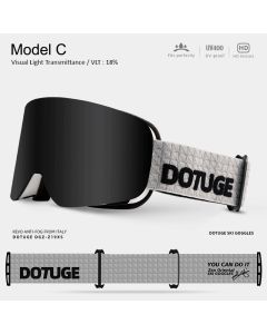 DOTUGE DGZ-Z19XS Series Ski Goggles with Magnetic Quick-Change Lens, Double-Layer Anti-Fog UV400 HD Coated Lenses, Compatible with Prescription Glasses, for Snow Sports, Climbing, and Mountain Adventures (D)