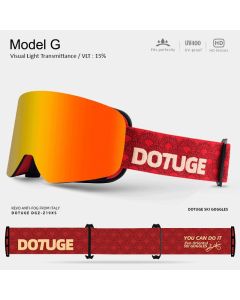 DOTUGE DGZ-Z19XS Series Ski Goggles with Magnetic Quick-Change Lens, Double-Layer Anti-Fog UV400 HD Coated Lenses, Compatible with Prescription Glasses, for Snow Sports, Climbing, and Mountain Adventures (H)
