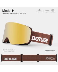 DOTUGE DGZ-Z19XS Series Ski Goggles with Magnetic Quick-Change Lens, Double-Layer Anti-Fog UV400 HD Coated Lenses, Compatible with Prescription Glasses, for Snow Sports, Climbing, and Mountain Adventures (J)