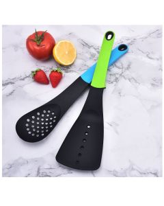 Kitchen Utensil Set Cooking Tools with Rotating Carousel Elevated Handles Gadget Set Heat Resistant Non-Stick Silicone 7 PCS