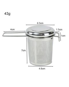 Large Capacity Tea Strainer With Folding Handle And Lid,Hanging On Teapots Mugs Cups To Steep Loose Leaf Tea And Coffee(Silver)