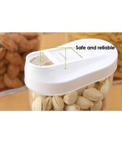 5Pcs Food Storage Box Clear Container Set with Pour Lids Kitchen Food Sealed Snacks Dried Fruit Grains Tank Storage Cereal Box