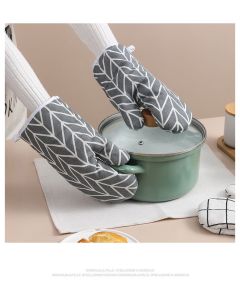 Oven Mitts and Potholders BBQ Gloves-Oven Mitts and Pot Holders with Recycled Infill Silicone Non-Slip Cooking Gloves （a pair）