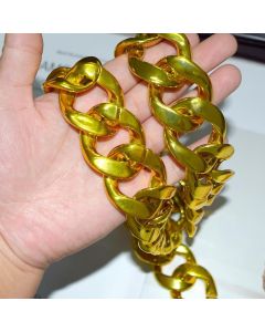 Plastic Chunky Gold Necklace for Men Women,Fake Gold Chain Rapper Punk Hip Hop Necklace Costume Jewelry Accessory