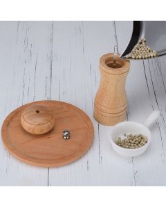 Pepper Grinder Pepper Mill, Adjustable Coarseness Wooden Peppermill, Ceramic Grinding Mechanism Salt Mill Refillable
