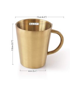 Stainless Steel Cups with Handles, Metal Mug, Double Wall Drinking Cups for BBQ/Home/Office/Party – Tyrant Gold