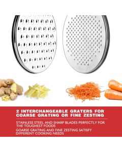Cheese Grater Citrus Lemon  with Food Storage Container & Lid - Perfect For Soft Cheddar Cheeses, Ginger, Vegetables, Butter