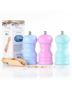 3 PCS Manual Pepper Grinder,Adjustable Salt and Pepper Colorful Seasoning Bottle Multi-Purpose Pepper Grinder for Kitchen