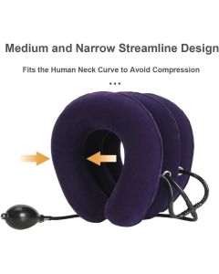 Adjustable Inflatable Neck Brace Neck Stretcher Cervical Traction, Neck Brace Corrects Posture Neck (Blue)