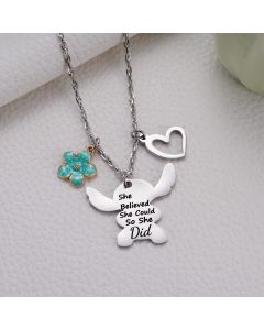 Cute Necklace Gifts for Women Girls, Inspired Birthday Christmas for Granddaughter Daughter Niece （blue）