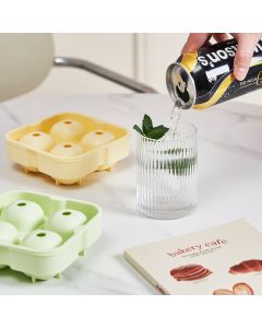 Tray Making Mold with Shaped Small Ice Cubes Silicone Round Cube Flower Shape for Chilling Whiskey Cocktail Bourbon Juice （2pcs）