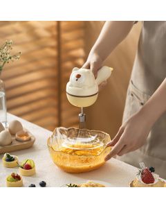Electric Hand Mixer, Bear Shape Handheld Kitchen Blender, Kitchen Hand Mixer with 3 Speeds, lightweight Cordless Cake Mixer