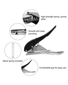 Metal Hole Punch Heavy Duty Single Hole Puncher, Portable Paper Punch for Id Cards PVC Cards Plastic Cardboard
