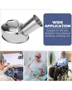 Stainless Steel Urinals for Men, Portable Handheld Urinal, Long-Lasting and Rustproof Large Capacity Urinal Pots for The Elderly