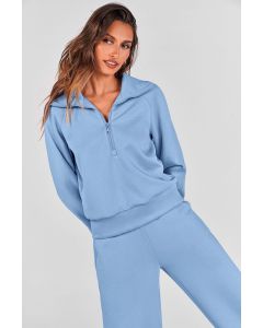 Women's 2-Piece Active Set for Lounging, Working Out, and Casual Days, S (Light Blue)