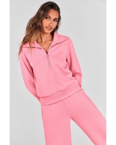 Women's 2-Piece Lounge Set for Casual, Work, and Daily Wear, S (Pink)