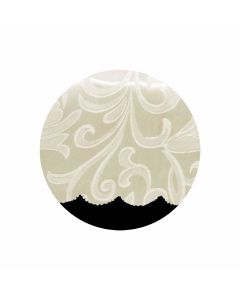 Swirl Leaf Cream Jacquard Table Cloth with Scalloped Edging 140 x 180 cm / 4 Seater