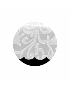 Swirl Leaf White Jacquard Table Cloth with Scalloped Edging 140 x 180 cm / 4 Seater