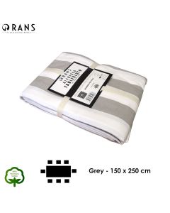 Rans Grey Alfresco Stripes Cotton Tablecloth - Choose from 2 sizes 150cm x 250cm
