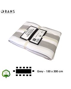 Rans Grey Alfresco Stripes Cotton Tablecloth - Choose from 2 sizes 150cm x 300cm