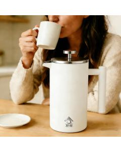 White French Press Coffee Maker Plunger 1000ml