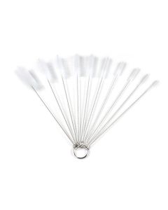 10Pcs Nylon Straw Brush Cleaner Bottle Tube Pipe Small Long Cleaning - White