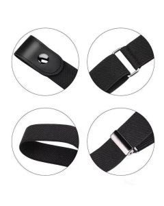 Buckle-Free Elastic Invisible Comfortable Womens No Bulge Hassle Belt For Jeans - Blue