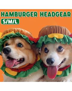 Cute Pet Hamburger Headgear Headdress for Dogs Cats Fun Costume Pet Accessory - Large