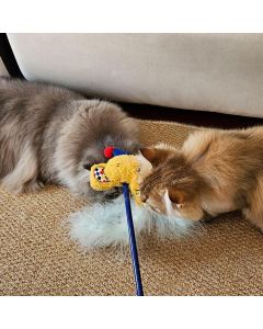 Circus Themed Cat Teaser Stick Interactive Teaser Pole Toy for Cats and Kittens - Ballet Bear