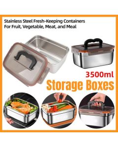3500ml Stainless Steel Lunch Box Food Storage Container Meal Prep Crisper