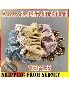 Fresh Hair Accessories Printed Hair Band Hair Rope Hair Ring Elastic Headband - Pink