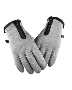 Winter Warm Windproof Waterproof Anti-Slip Thermal Touch Screen Gloves Unisex M Size - Grey