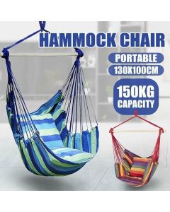 Portable Hanging Hammock Chair Swing Garden Outdoor Camping Soft - White
