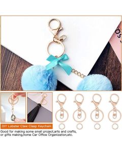 10X Rose Gold Swivel Lobster Clasp Keychains