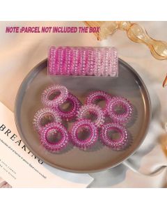 Women Telephone Wire Rubber Bands Stretchy Non-mark Coil Ropes Solid Hair Ties - Black