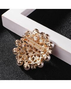 Fashion Women Crystal Simulated Pearl Brooch Pin Wedding Party Jewelry Decor - B07010