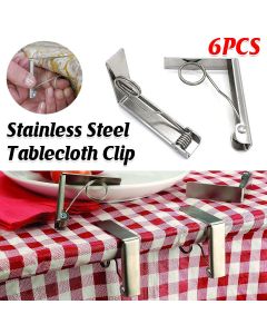 6pcs Stainless Steel Tablecloth Clips Table Cover Holders for Desktop Picnic