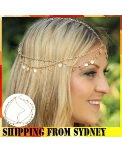 Bohemia Boho Gypsy Wafer Tassel Head Chain Headpiece Beauty Party Jewellery