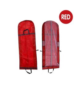 Wedding Dress Garment Bag 180cm Long Bridal Gown Storage Dustproof Cover Zipper - Wine Red