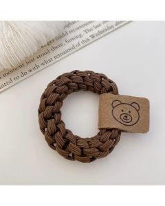 Mixed Color Braided Hair Ties Rope Elastic Rubber Bands Women's Hair - Beige