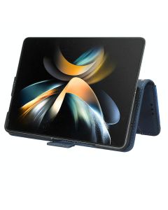Samsung Galaxy Z Fold 4 5G Leather Phone Case With Card Slots And Calf Texture