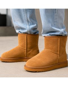 Jackaroo Mens UGG Boots Genuine Sheepskin Suede Leather Short Winter - Chestnut