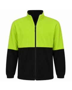 Hi Vis Polar Fleece Full Zip Safety Workwear Fleecy Jacket Unisex - Yellow