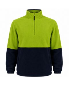 Hi Vis Polar Fleece Jumper Half Zip Safety Workwear Jacket Unisex - Yellow