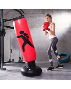 1Pc Inflatable Fitness Boxing Bag Stand - Durable Martial Arts Training Aid(Red)